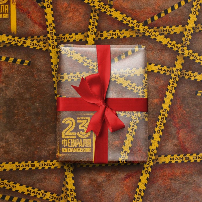 

Бумага упаковочная глянцевая «23 февраля», 70 × 100 см, Подарочная упаковка 23 февраля