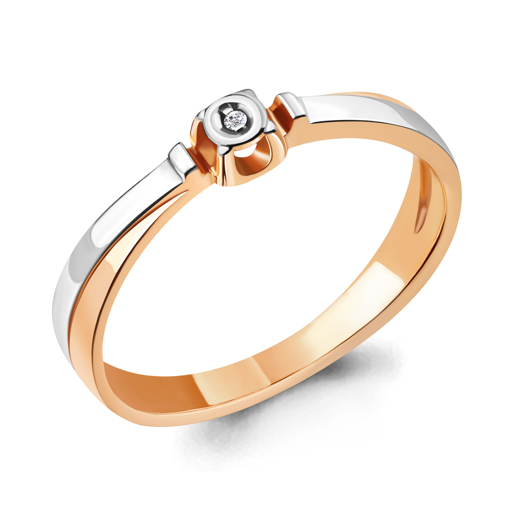 

Кольцо из серебра с бриллиантом р. 17 Aquamarine 060120_925_з, 060120_925_з