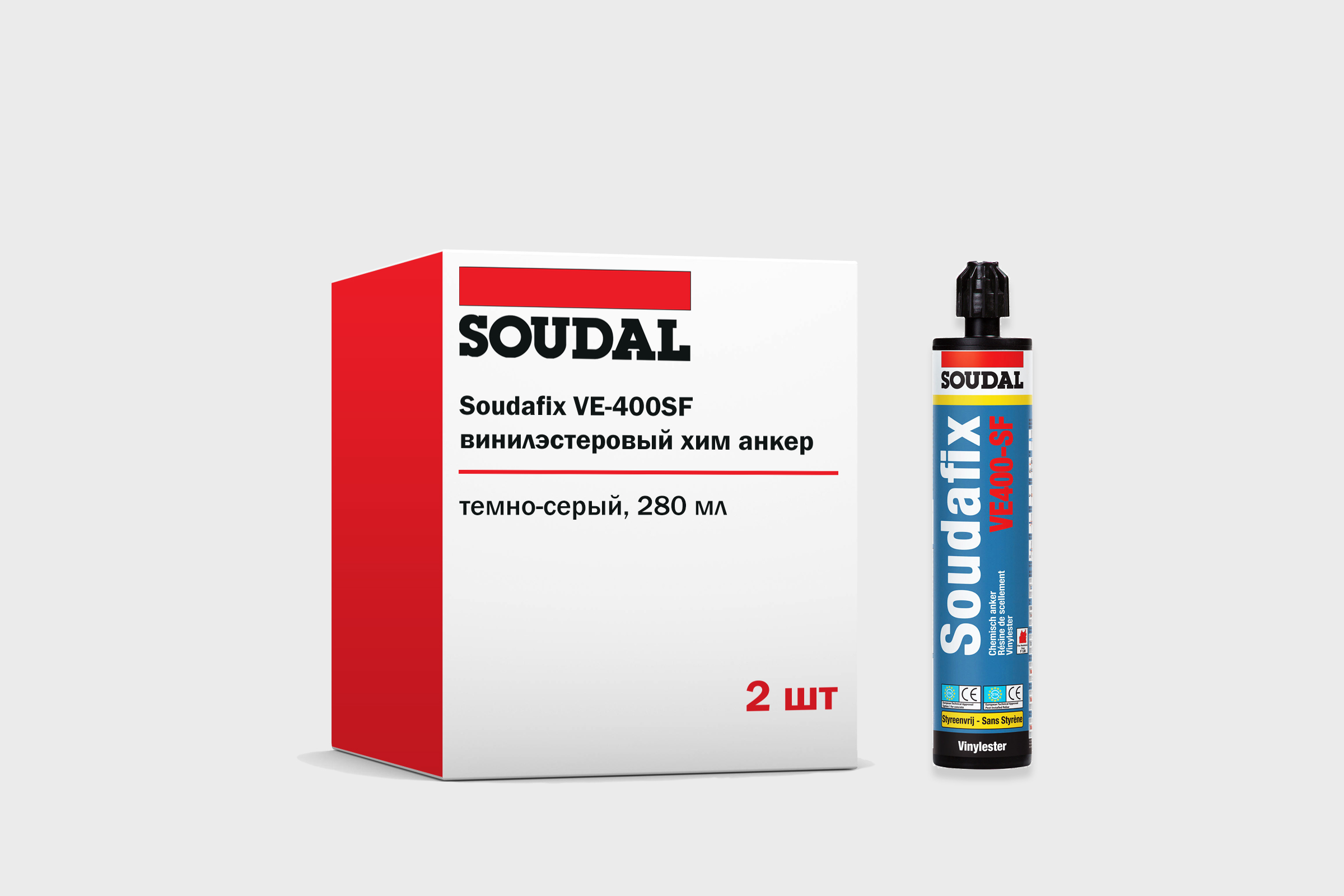 фото Химический анкер морозостойкий soudafix ve400-sf туба 280 мл, набор 2 штуки soudal