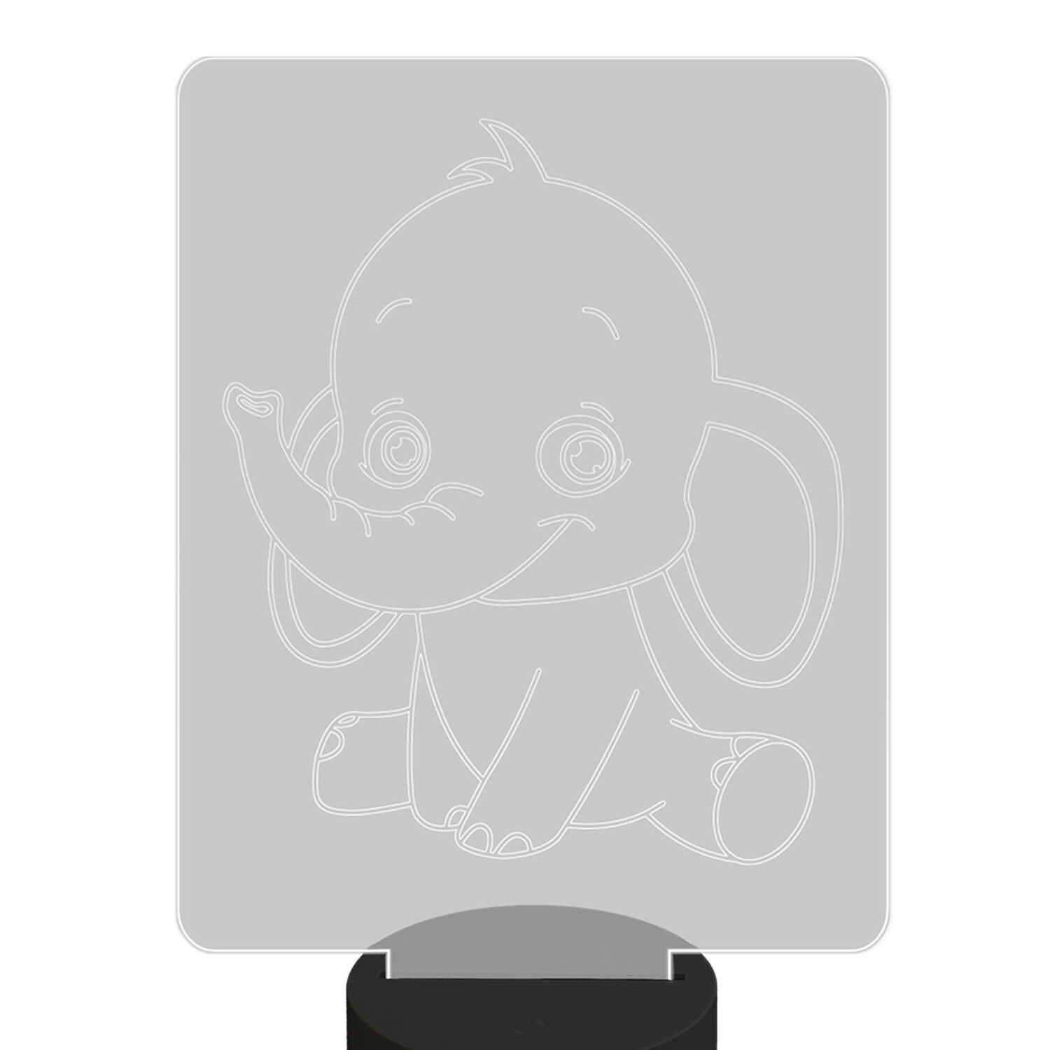 Ночник детский настольный Magic Lady Слоник 3D, светодиодный, на батарейках черный