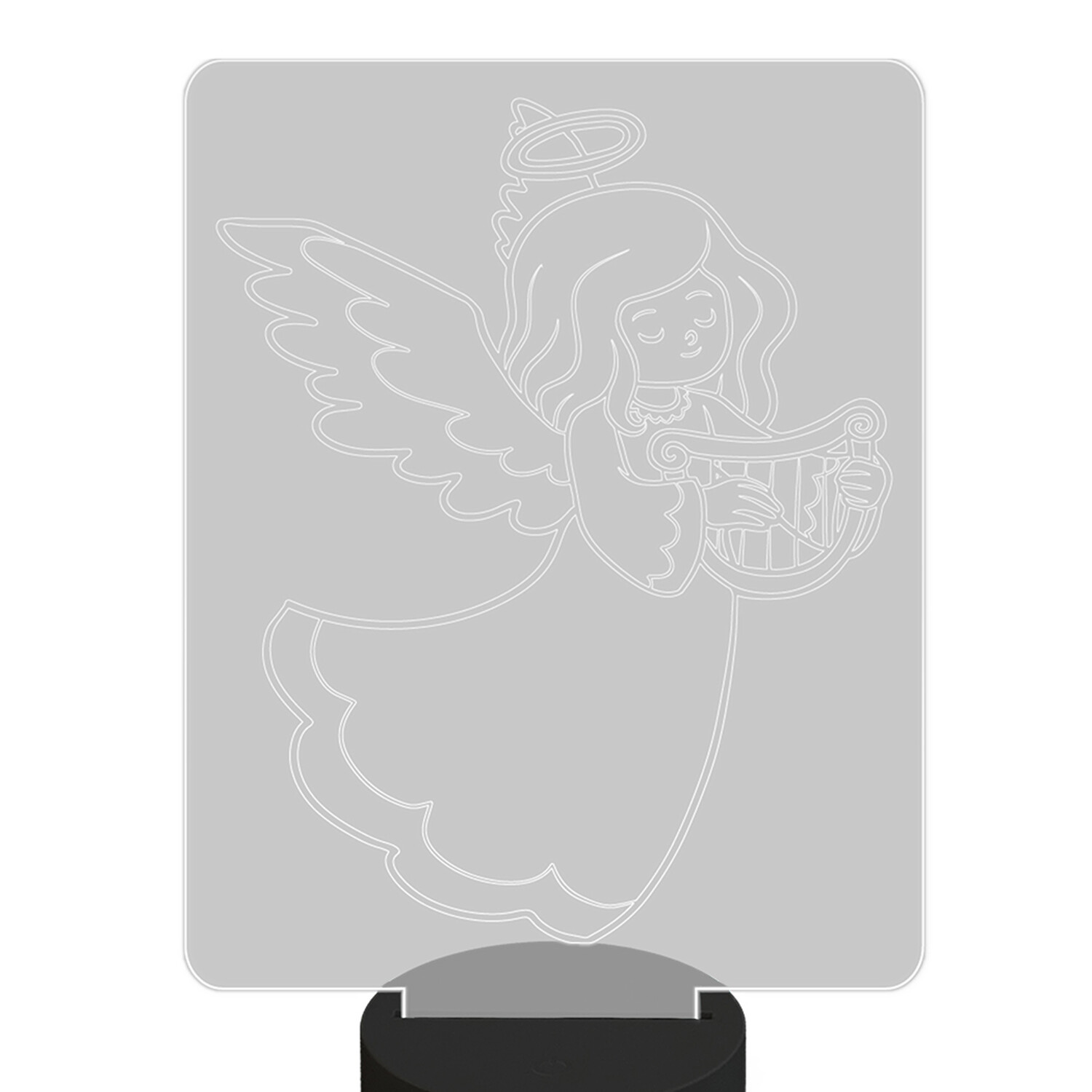 Ночник детский настольный Magic Lady Ангел 3D, светодиодный, на батарейках черный