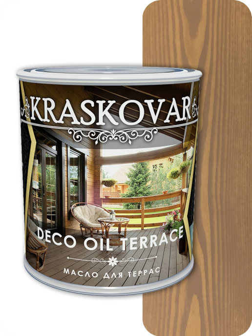 фото Масло для террас kraskovar deco oil terrace карамель 0,75л