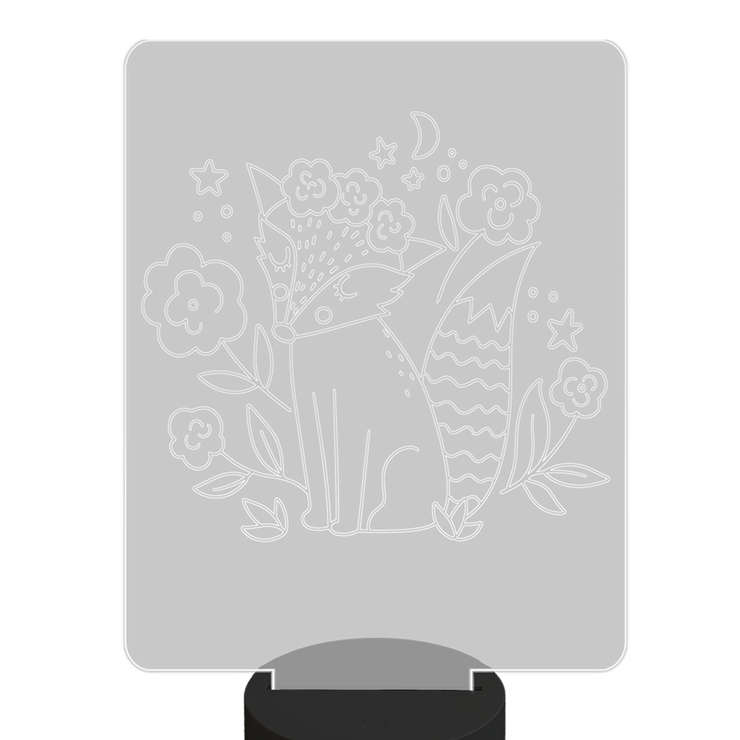 Ночник детский настольный Magic Lady Лиса в цветах 3D, светодиодный,на батарейках черный