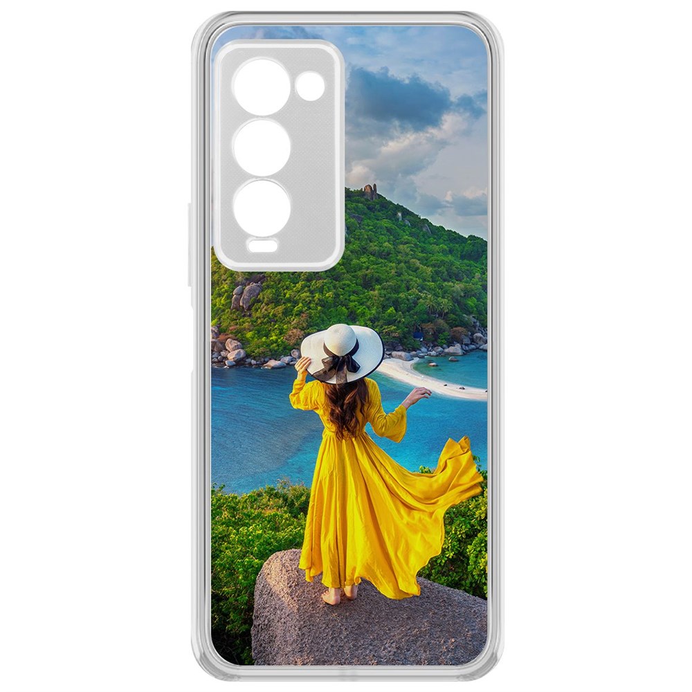 фото Чехол-накладка krutoff clear case платье летнее женское для tecno camon 18 premier