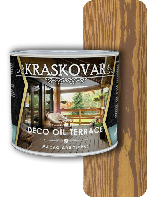 фото Масло для террас kraskovar deco oil terrace миндаль 2,2л