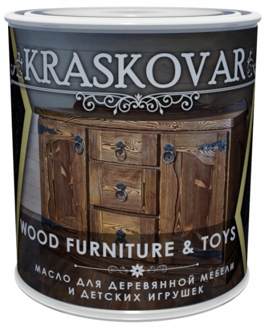 фото Масло kraskovar wood furniture & toys для мебели и детских игрушек палисандр 0,75л