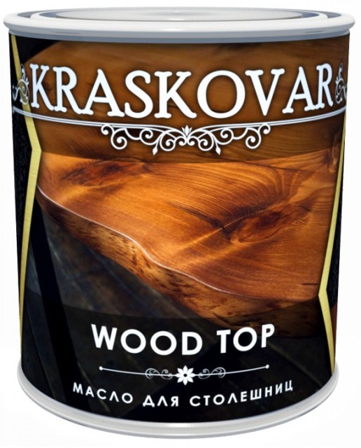 фото Масло kraskovar wood top для столешниц бесцветное 0,75л
