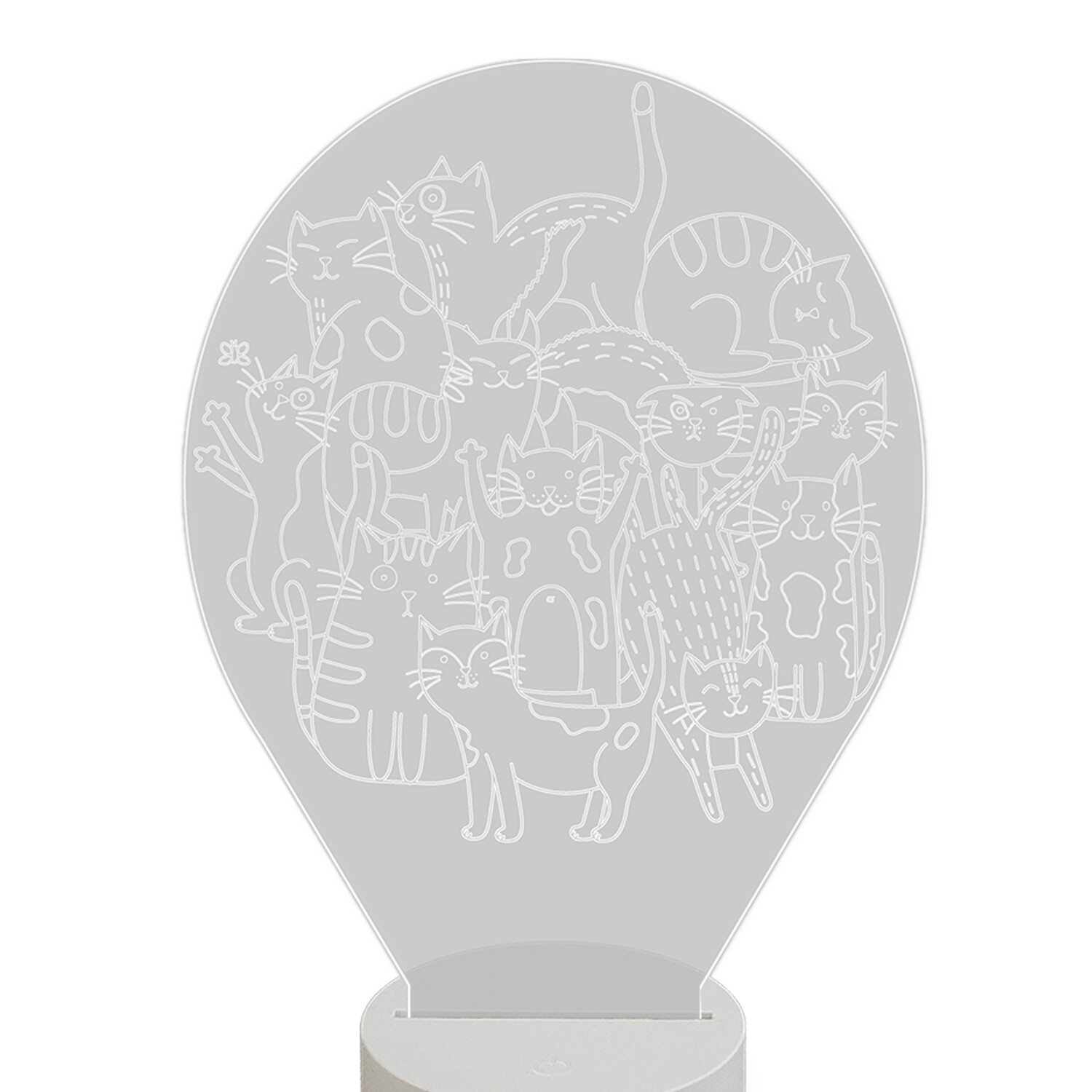 Ночник детский настольный Magic Lady Веселые коты 3D, светодиодный, на батарейках