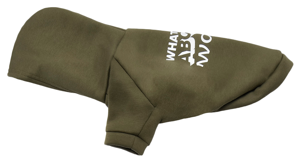 фото Толстовка для собак yami-yami одежда, унисекс, хаки, m, длина спины 27 см