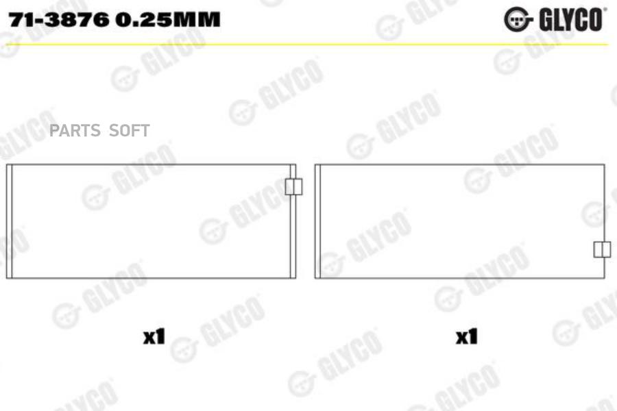 

Вкладыши Двс Шатунные (На 1 Шейку) Glyco арт. 713876025MM