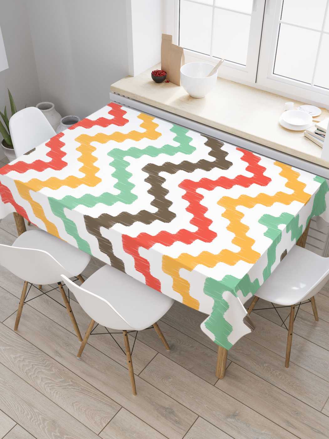 

Скатерть прямоугольная JoyArty "Магия зигзагов" из сатена, 120x145 см, Красный, Магия зигзагов