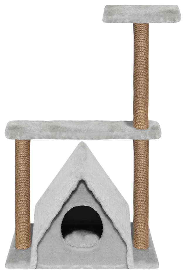 

Домик для кошек PetshopRu Фрай, серый, 62x37x106см