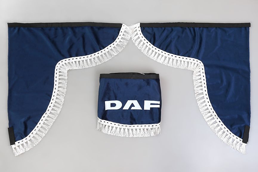 

Ламбрекен DAF (польская ткань) Синий с белым(лобового стекла и угол), Белый;синий