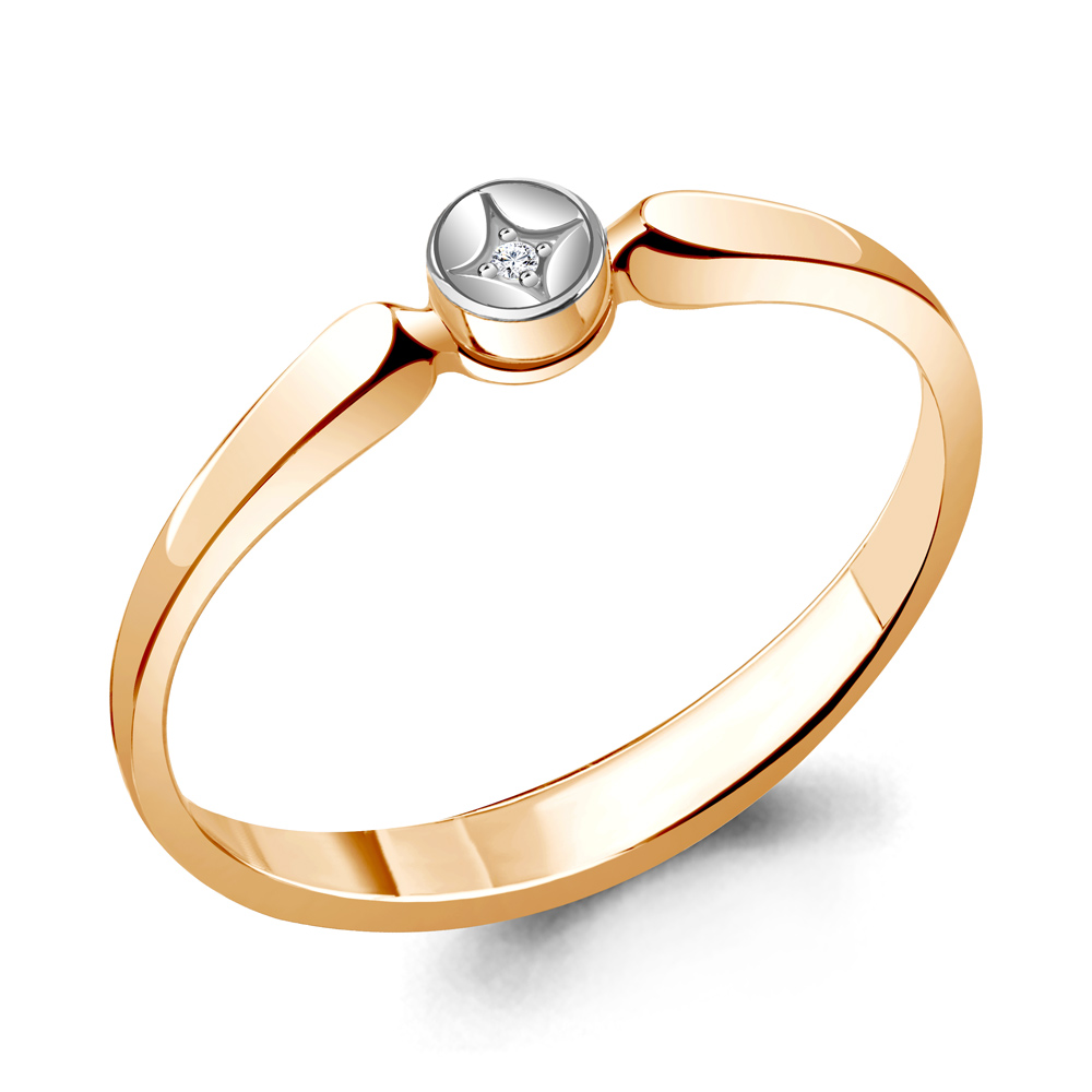 

Кольцо из серебра с бриллиантом р. 16,5 Aquamarine 060115_925_з, 060115_925_з