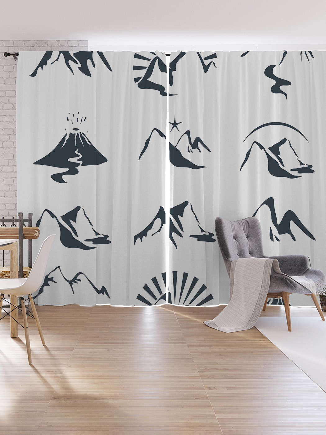 

Шторы под лён JoyArty "Горы и вулканы", серия Oxford DeLux, 340х265 см, Горы и вулканы