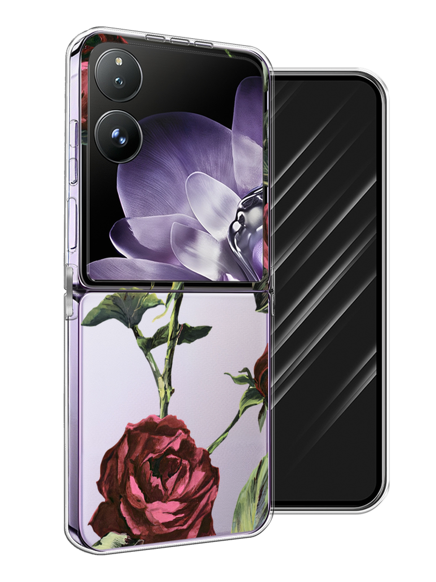 

Чехол Awog на Xiaomi Mix Flip "Бордовые розы фон", Бордовый, 323150-1