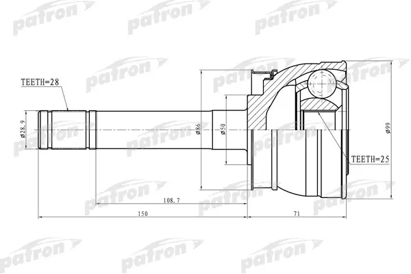 

PATRON ШРУС PATRON PCV9721