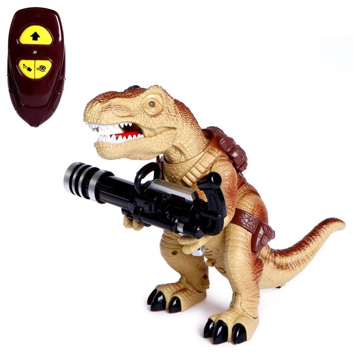 

Динозавр радиоуправляемый T-Rex, стреляет ракетами, работает от батареек, МИКС