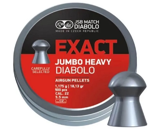 Пули пневматические JSB Exact Jumbo Heavy Diabolo 5,5 мм (5,52 мм) 1,175 грамма (500 шт.)