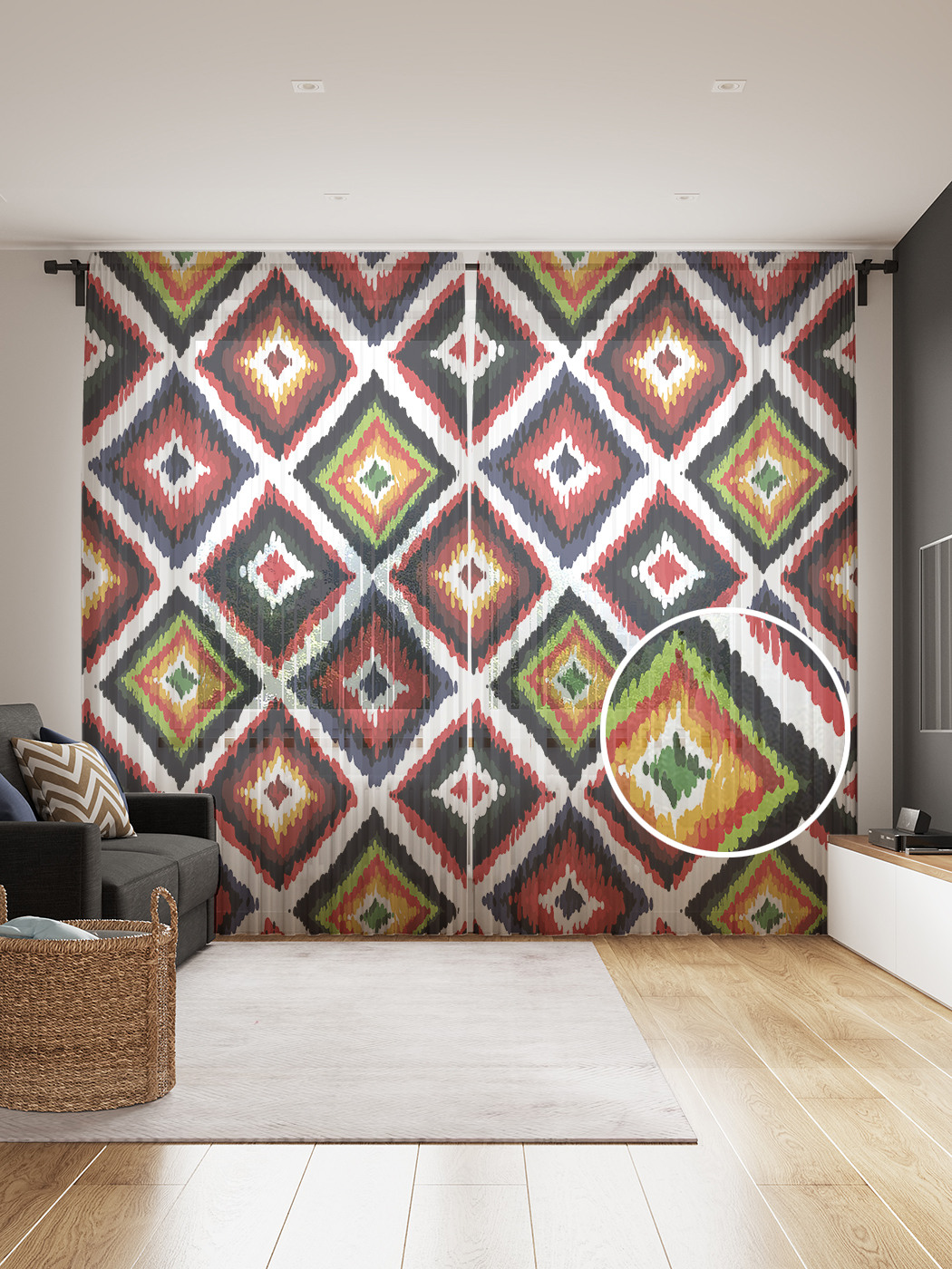 

Фототюль JoyArty "Импульсы энергии", 145x265см (2 полотна со шторной лентой + 50 крючков), Импульсы энергии