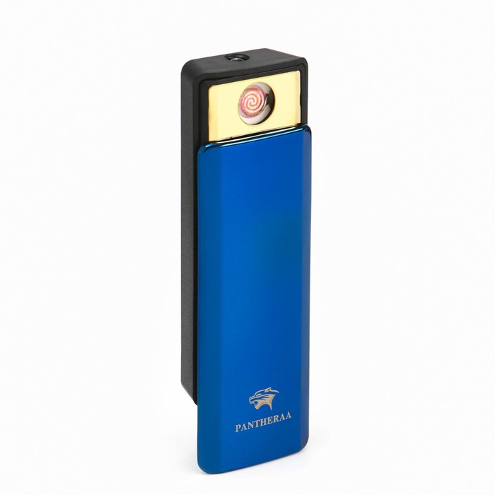 

Зажигалка электронная, USB, спираль, фонарик, 2.5 х 7.5 см, синяя, Синий, спираль
