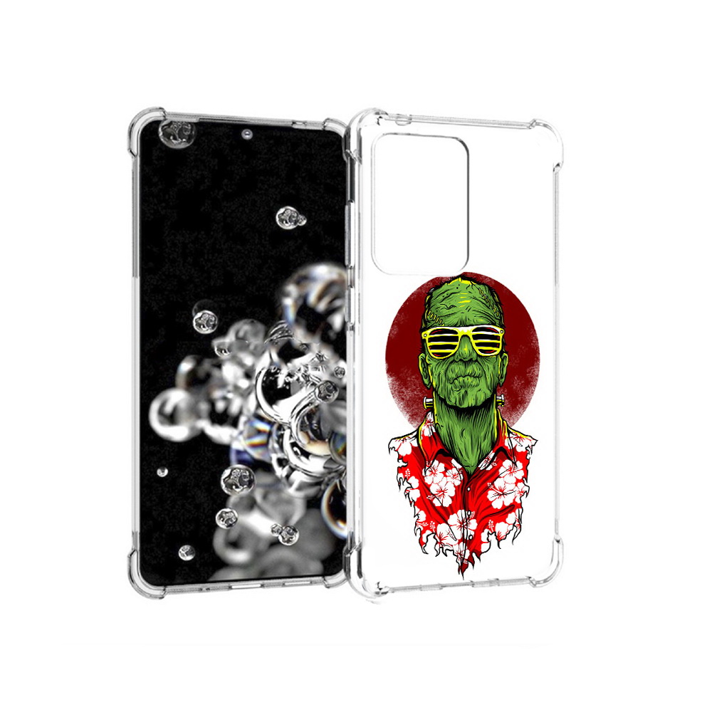 

Чехол MyPads Tocco для Samsung Galaxy S20 Ultra крутой зеленый мужчина в очках, Прозрачный, Tocco