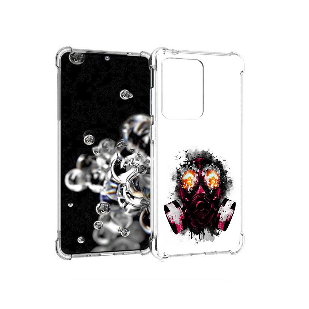 

Чехол MyPads Tocco для Samsung Galaxy S20 Ultra красный противогаз (PT144384.494.412), Прозрачный, Tocco