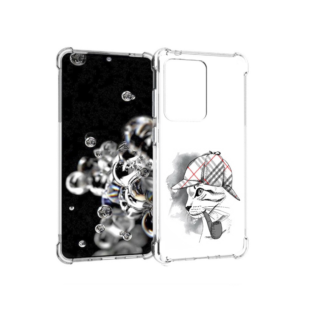 Чехол MyPads Tocco для Samsung Galaxy S20 Ultra кошка с трубкой (PT144384.494.405)