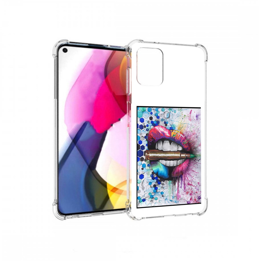 

Чехол MyPads Tocco для Motorola Moto G разноцветные губы с пулей (PT227060.366.571), Прозрачный, Tocco