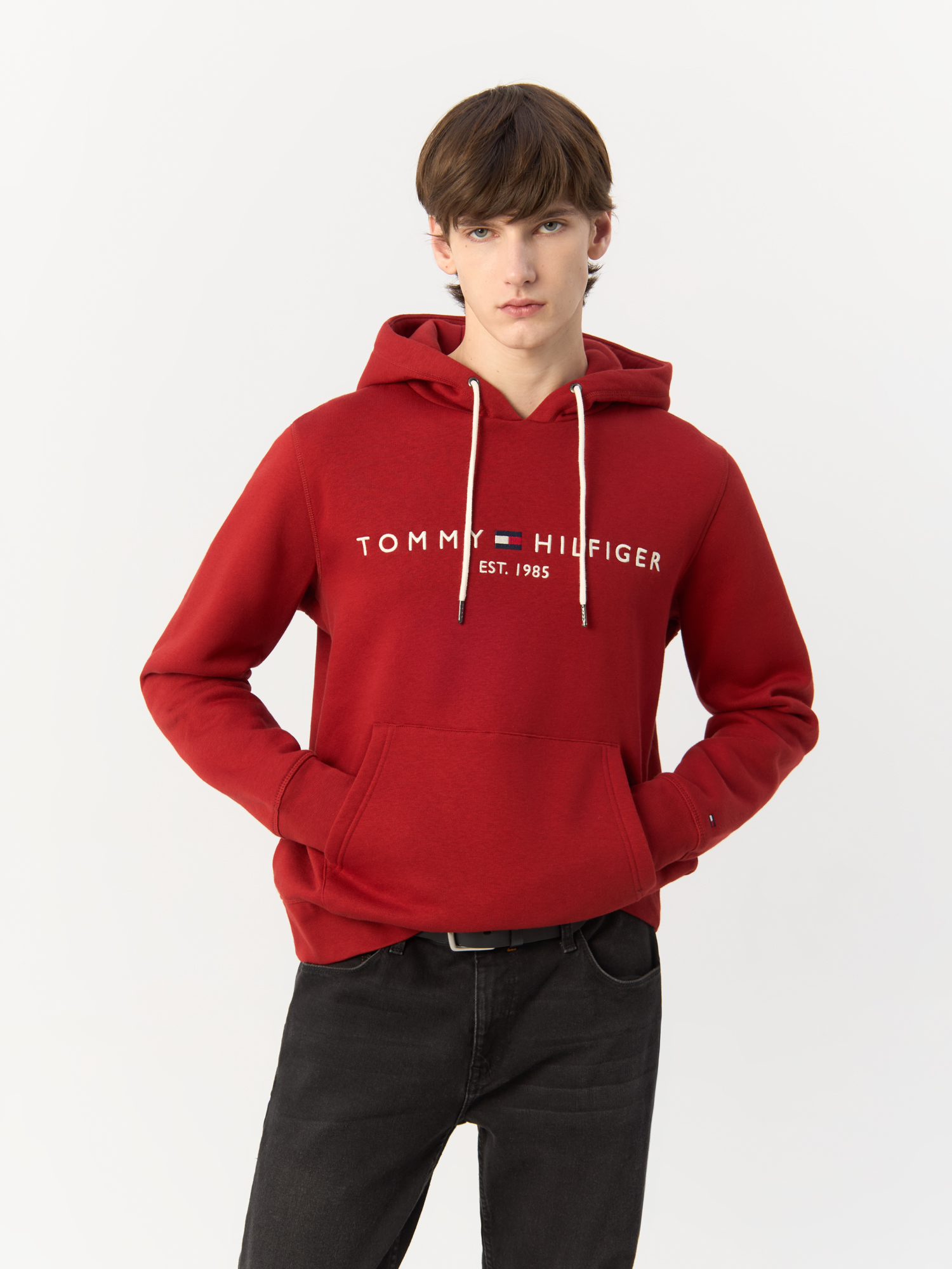 Худи мужское Tommy Hilfiger Tommy Logo Hoody MW0MW11599 красное 2XL 15590₽