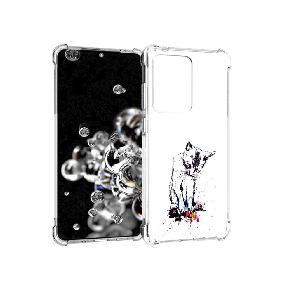 

Чехол MyPads Tocco для Samsung Galaxy S20 Ultra кот и микки (PT144384.494.399), Прозрачный, Tocco
