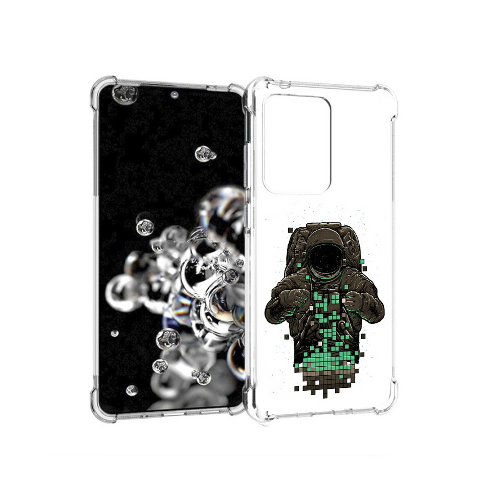 

Чехол MyPads Tocco для Samsung Galaxy S20 Ultra космонавт с пикселями (PT144384.494.394), Прозрачный, Tocco