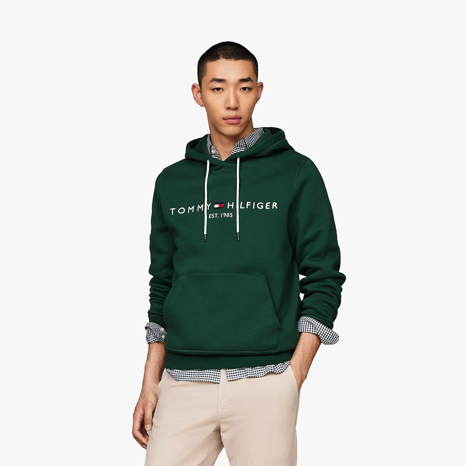 Худи мужское Tommy Hilfiger MW0MW11599 зеленое S 15590₽