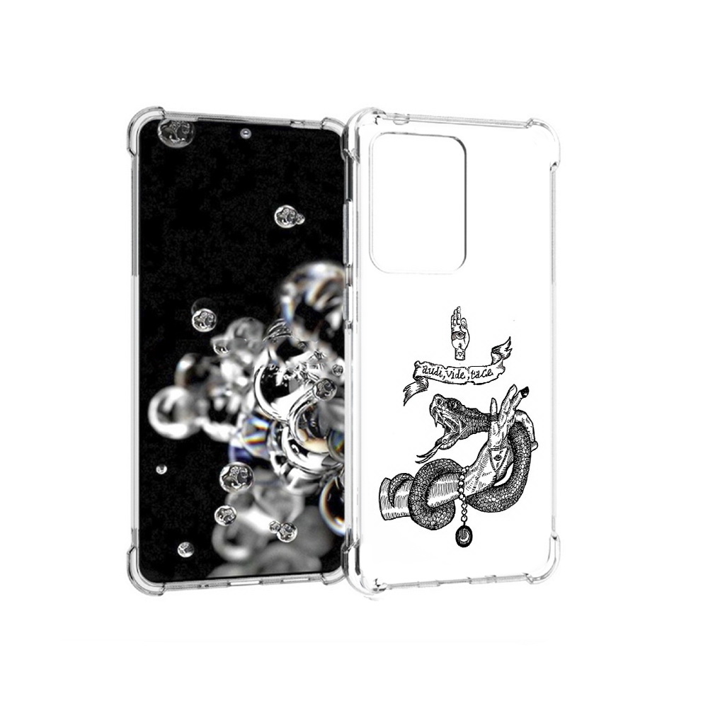 

Чехол MyPads Tocco для Samsung Galaxy S20 Ultra змея на руке рисунок (PT144384.494.366), Прозрачный, Tocco