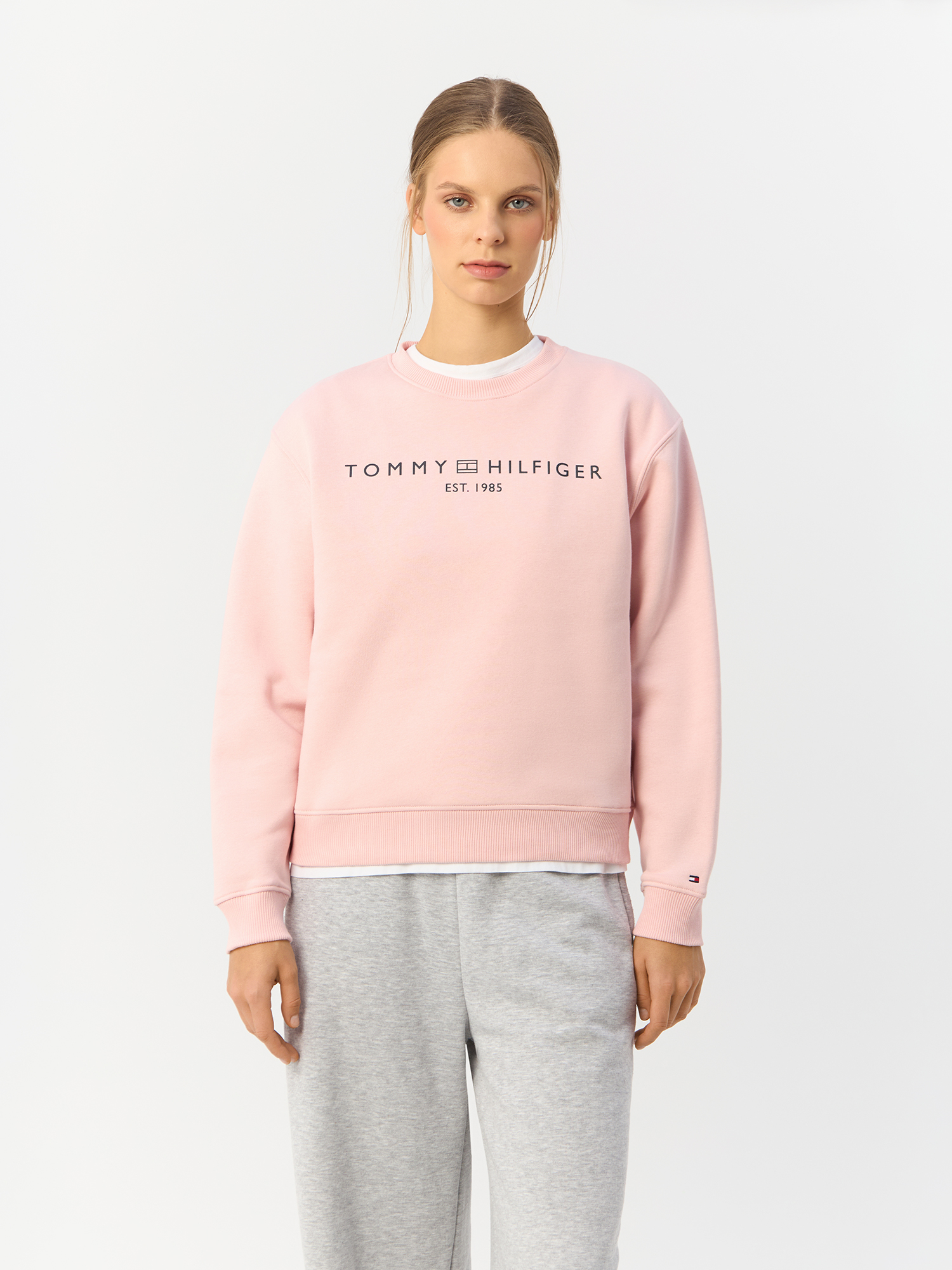 Свитшот женский Tommy Hilfiger WW0WW39791 S TOMMY HILFIGER розовый