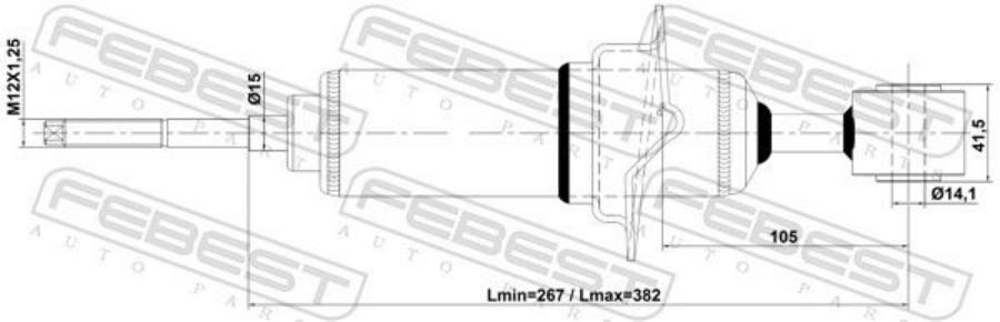 

Амортизатор Передний Gas.Twin Tube Febest арт. 02110-017F