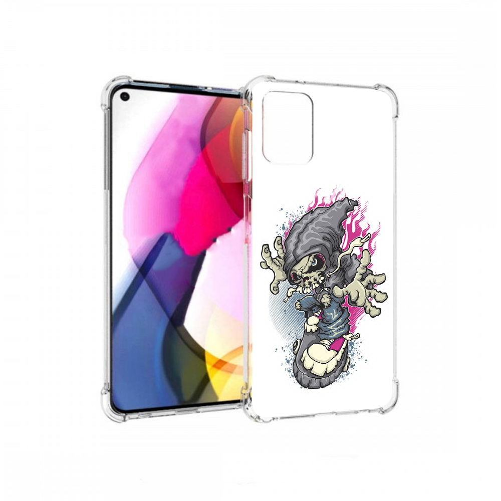 

Чехол MyPads Tocco для Motorola Moto G нарисованный скелет на скейт борде, Прозрачный, Tocco
