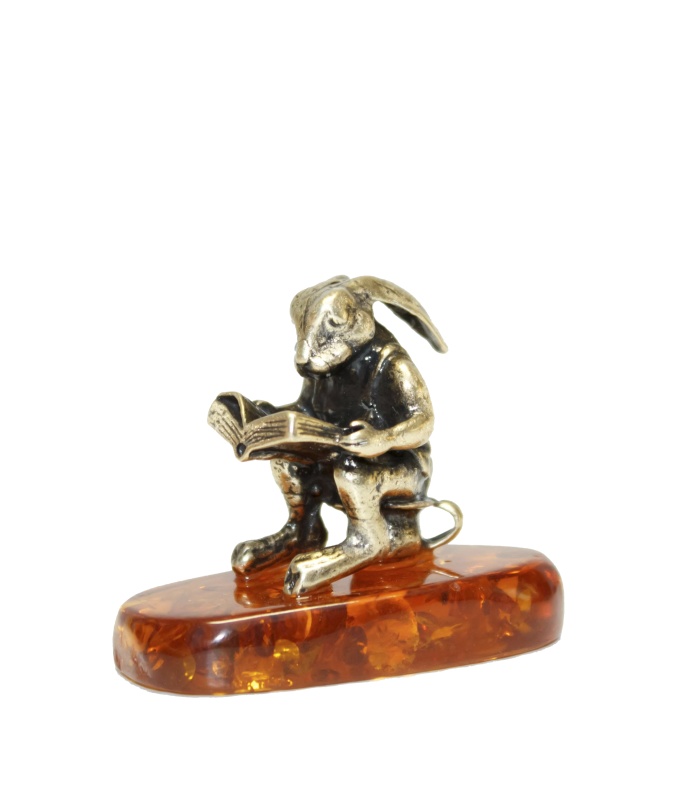 

Кролик на горшке с книгой, пресс, 4х2.4х3.5см LY-390092, Золотистый