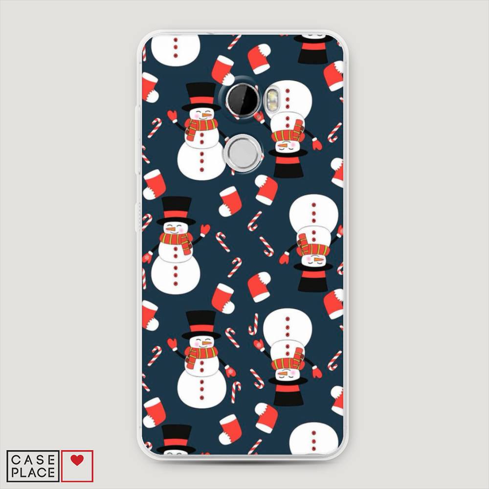 

Чехол на HTC One X10 "Синие снеговики", Синий;белый;красный, 101850-5