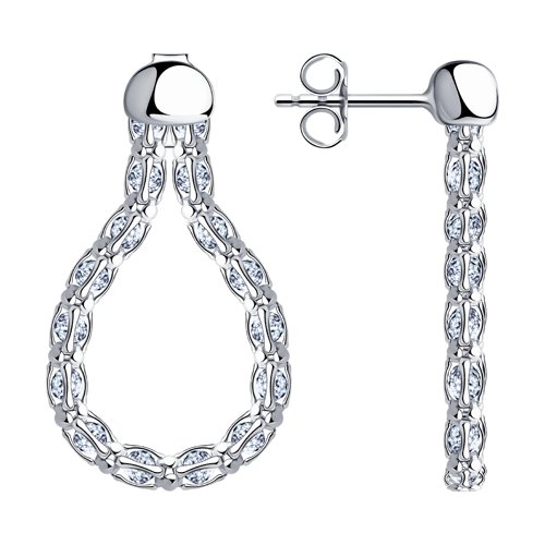 

Серьги подвески из серебра TEO MAORI 894024506, фианит, 894024506