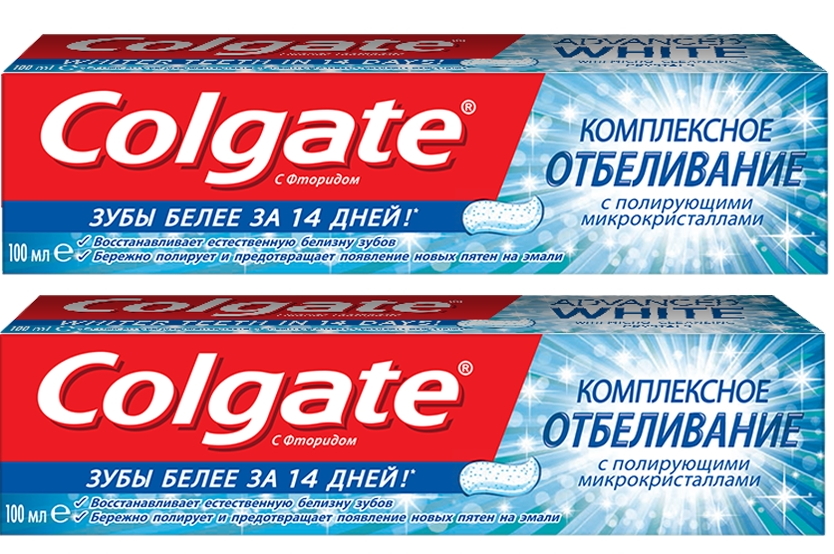 Комплект Colgate зубная паста Комплексное Отбеливание 100 мл х 2 шт.