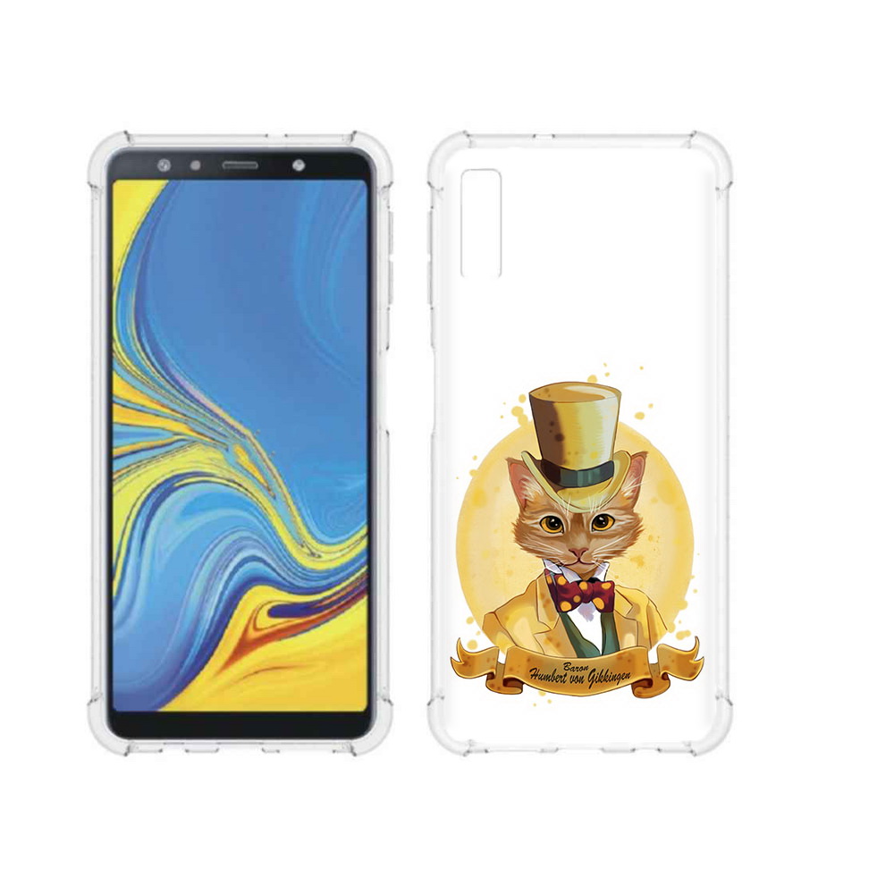 

Чехол MyPads Tocco для Samsung Galaxy A7 (2018) кот юрист (PT95255.558.401), Прозрачный, Tocco