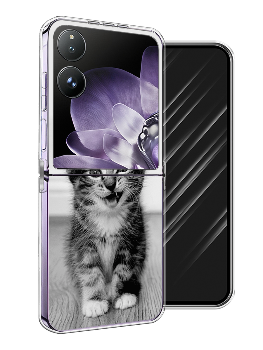 

Чехол Awog на Xiaomi Mix Flip "Подмигивающий котенок", Черный;серый, 323150-1