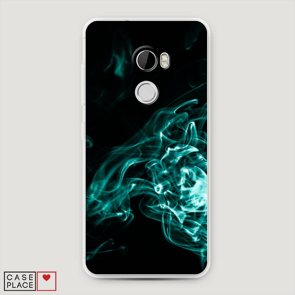 

Чехол на HTC One X10 "Дым", Голубой;черный, 101850-3