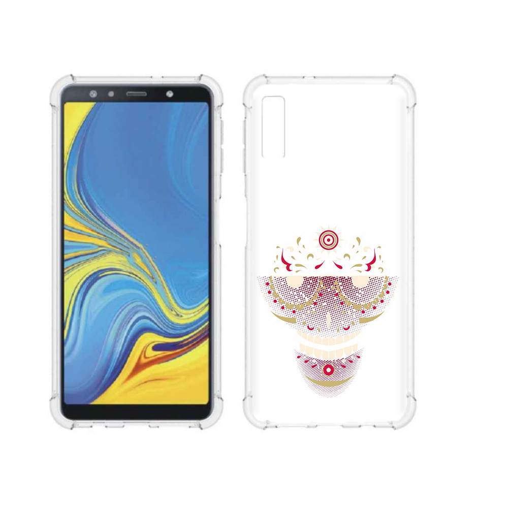 Чехол MyPads Tocco для Samsung Galaxy A7 (2018) карнавальный скелет абстракция