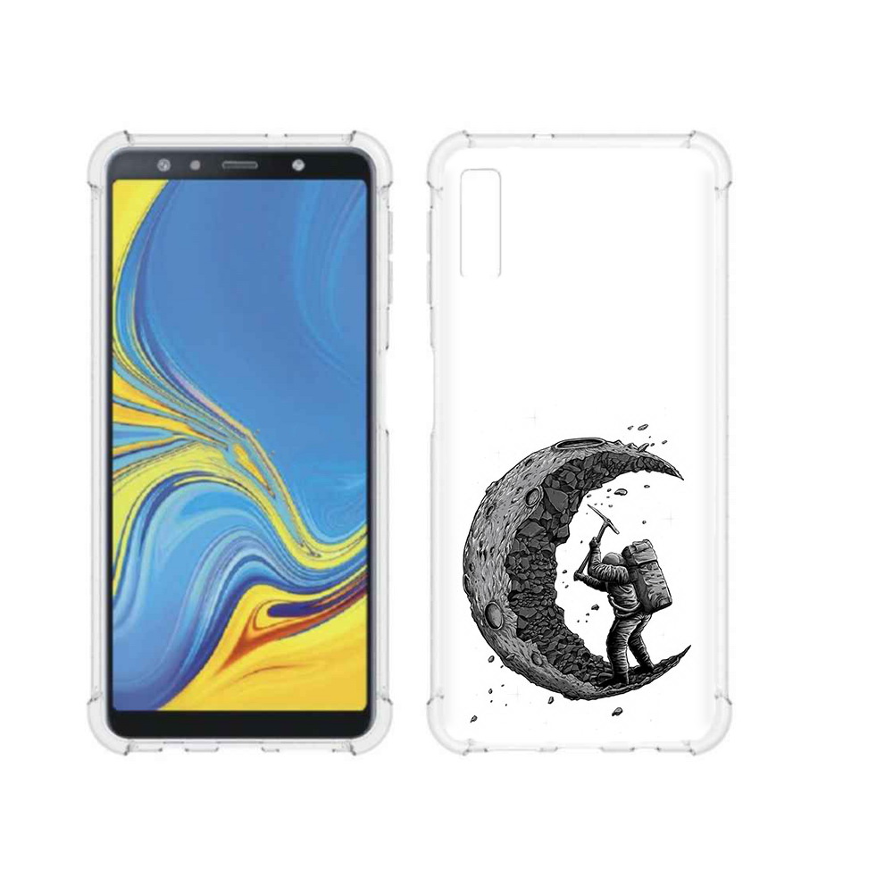 

Чехол MyPads Tocco для Samsung Galaxy A7 (2018) камненная луна (PT95255.558.384), Прозрачный, Tocco