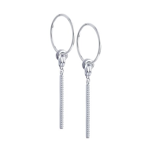 

Серьги подвески из серебра TEO MAORI 894023867, фианит, 894023867