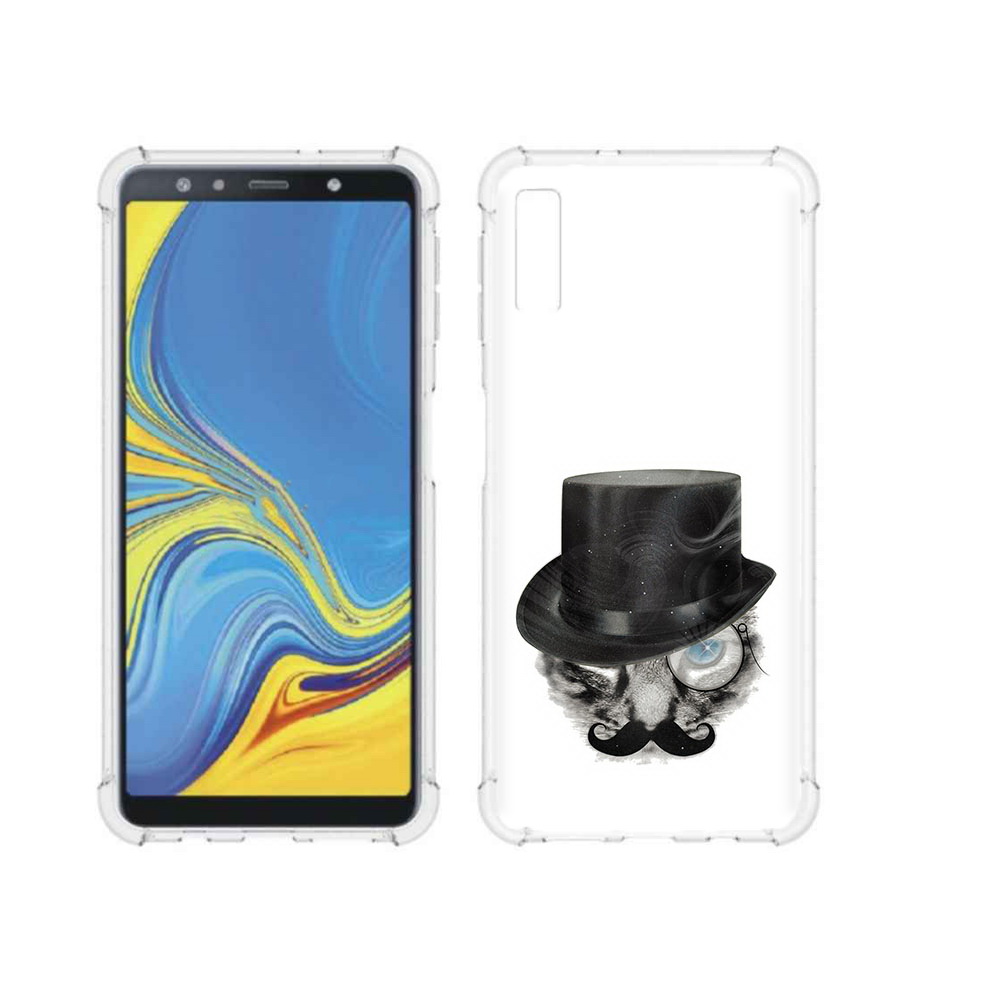 Чехол MyPads Tocco для Samsung Galaxy A7 (2018) интелегентный кот (PT95255.558.378)