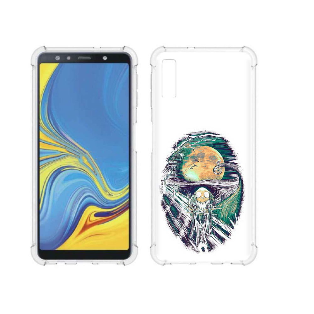 

Чехол MyPads Tocco для Samsung Galaxy A7 (2018) зубастое существо абстракция, Прозрачный, Tocco