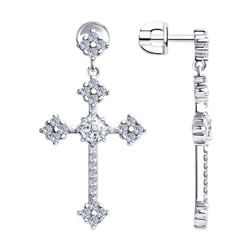 

Серьги пусеты из серебра TEO MAORI 894023665, фианит, 894023665